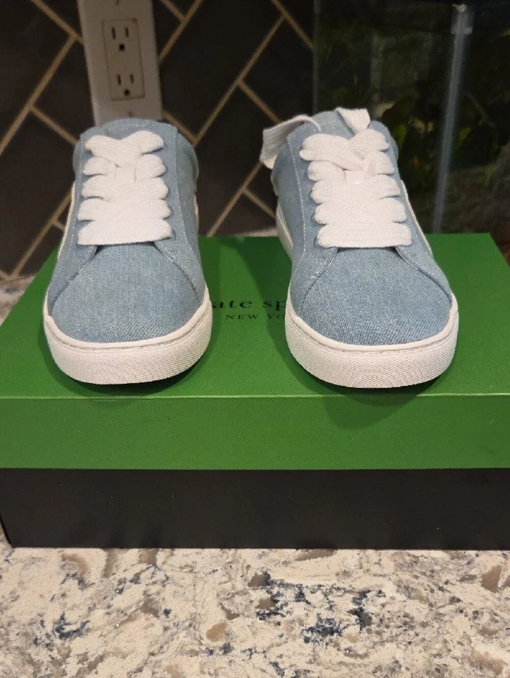 Kate Spade New York  CHARLI MULE SNEAKER - Light Blue Denim Slip-On Sneakers